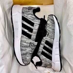 Adidas Kids Black and White Sneakers
